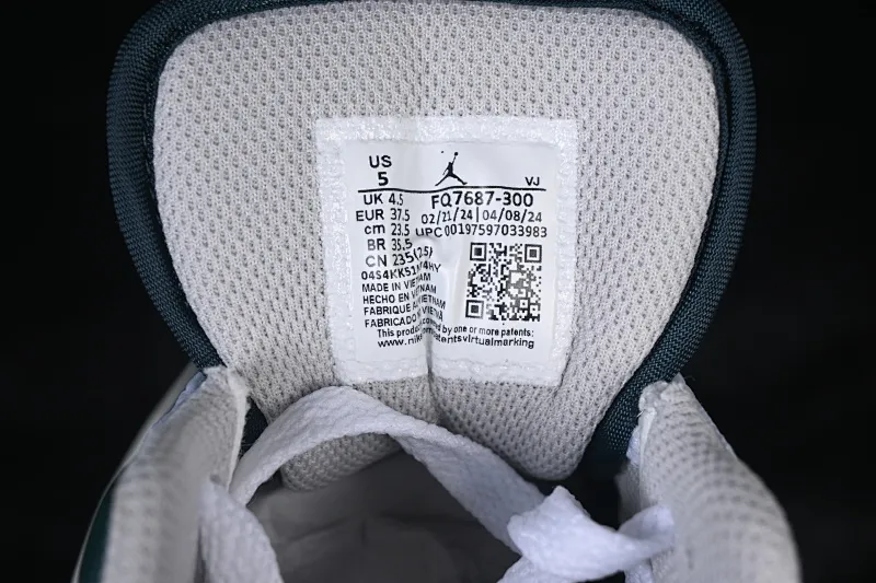 All categories Air Jordan Jordan series basketball shoes Air Jordan 1 Low Air Jordan 1 Low AJ1 Joe 1 white and green low-top cultural and casual sneakers FQ7687-300